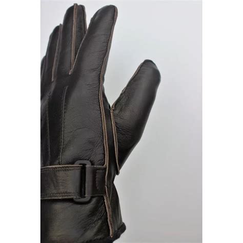 Gants En Cuir D Hiver Mouton De Couleur Marron Fonc Pour Les Hommes