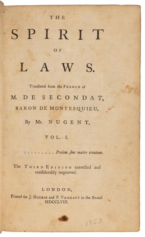 Montesquieu The Spirit Of Laws