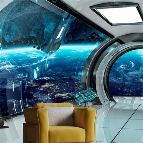 Removable Sci Fi Photo Modern Art Wallpaper Wall Mural Etsy