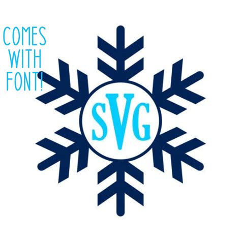 Snowflake SVG, Monogram Frame SVG TTF Monogram Font, Digital Download ...