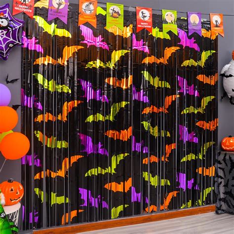 LOLStar Halloween Party Decorations 2 Pack Green Orange Purple Bat