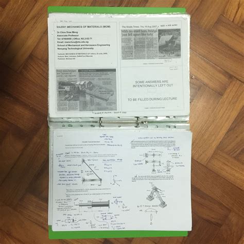 MA2001 Mechanics Of Materials Lecture Notes Tutorials With Detailed