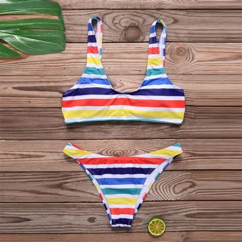 Gorgeous Women S Beachwear Sexy Bikini Solid Color Bathing Push Up