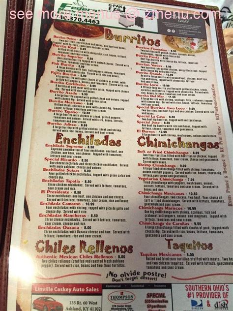 Online Menu Of Toro Loco Mexican Restaurant Restaurant Grayson