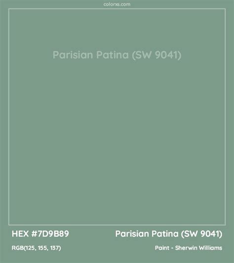 Parisian Patina Sw Complementary Or Opposite Color Name And Code