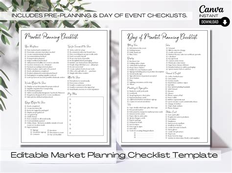 Editable Vendor Checklist Template Craft Show Planner Craft Etsy Uk