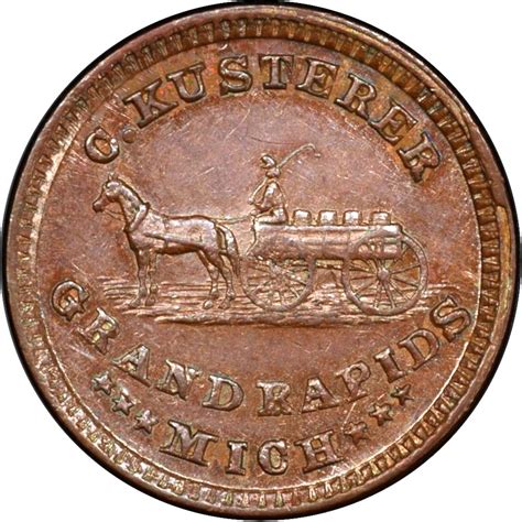 Civilwartokens MI370F 1a Brewery Beer Wagon Grand Rapids Michigan