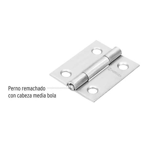 Bisagra Rectangular Inoxidable 1 1 2 Cabeza Media Bola Incluye Pernos