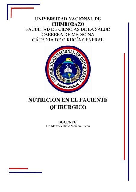 Nutrici N En El Paciente Quir Rgico Jose Guaman Udocz