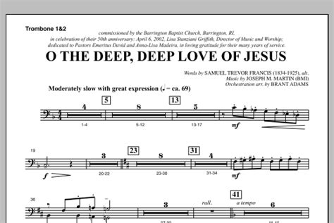 O The Deep Deep Love Of Jesus From Harvest Of Sorrows Trombone 1 And 2 By Joseph M Martin