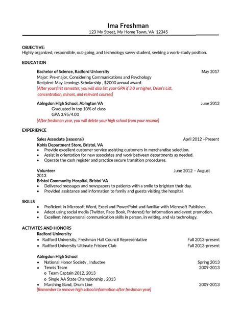 50 Free College Resume Templates For Students Examples