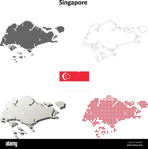 Singapore Outline Map Set Stock Vector Image Art Alamy