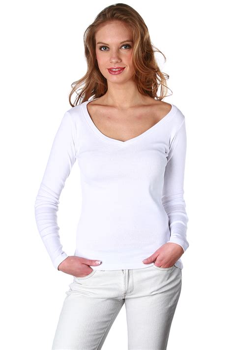 T Shirt Col V Manches Longues Femme Acheter Ce Produit Au Meilleur Prix