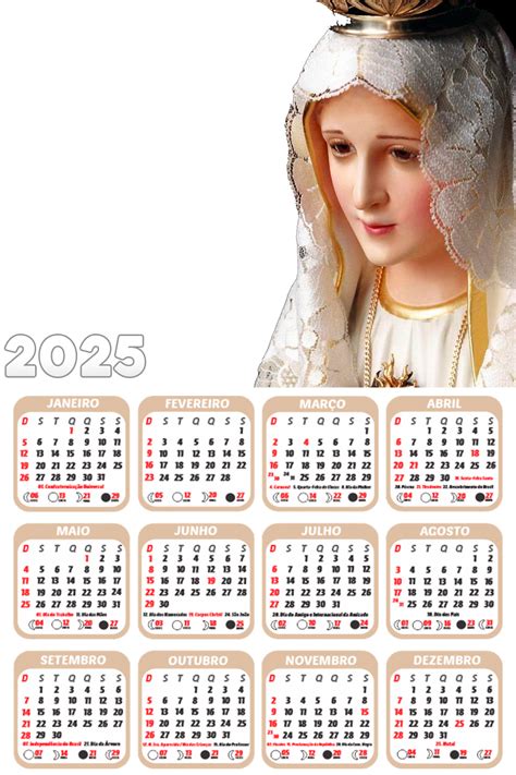 Calendário Nossa Senhora De Fátima 2025 Digital Grátis