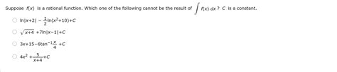 Solved Suppose Fx Is A Rational Function Which One Of The