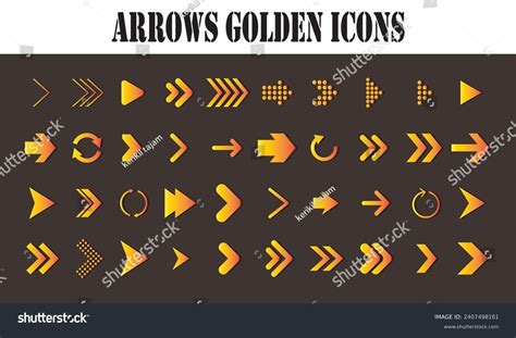 Arrows Golden Icons Vector Illustration Stock Vector (Royalty Free ...