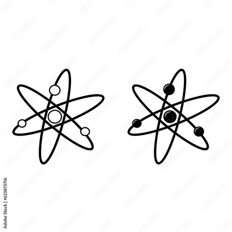 Atom Icons Symbol Of Science Education Scientific Research And Nuclear Physics Vector