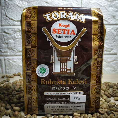 Jual Kopi Setia Toraja Robusta Kalosi 250gr Bubuk Shopee Indonesia