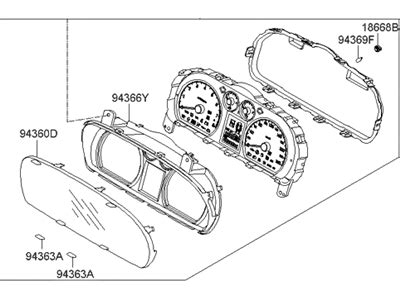 94011 2L035 Genuine Hyundai Cluster Assembly Instrument