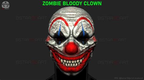 Zombie Bloody Clown Mask - Scary Halloween Cosplay 3D model 3D ...