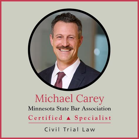 Mike Carey Certified As A Minnesota State Bar Association Board