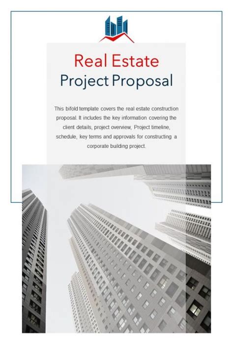 Bi Fold Real Estate Project Proposal Document Report Pdf Ppt Template