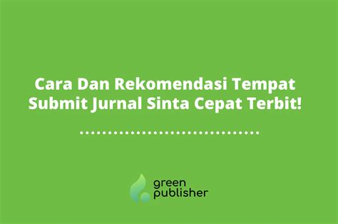 Template Jurnal Sinta Gratis Greenpublisher Solusi Publikasi