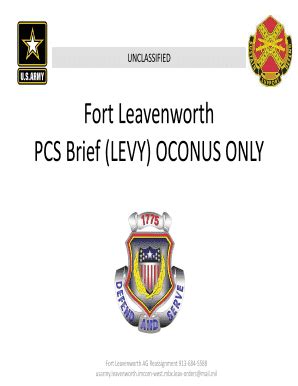 Fillable Online Garrison Leavenworth Army Unclassified USAG Fort