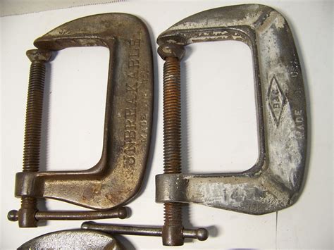 4 Vintage C Clamp 3 Malleable Iron Made In The USA Brink Cotton B C