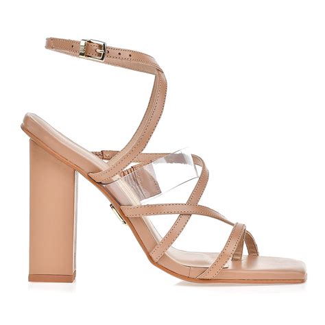 UZA Shoes Sandália Salto Alto New Couro Nude Coleção Outono Inverno 2022