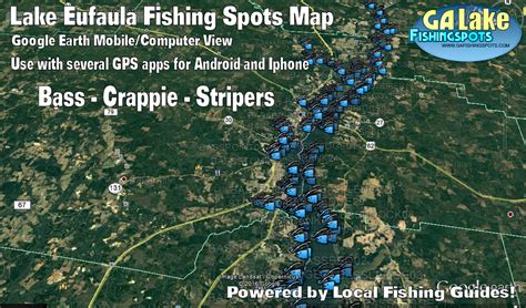 Lake Eufaula Fishing Map and Fishing Spots