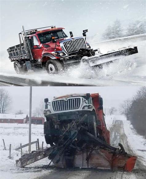 I made this template of a snow plow truck blasting through snow but ...