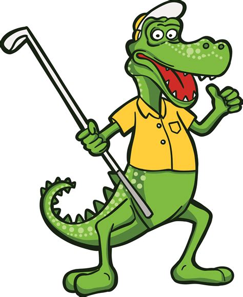 sport funny crocodile playing golf 23607705 Vector Art at Vecteezy