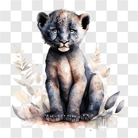 Download Watercolor Baby Lion Cub Illustration PNG Online - Creative ...