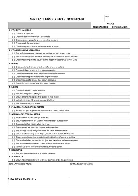 Fire Door Inspection Report Template