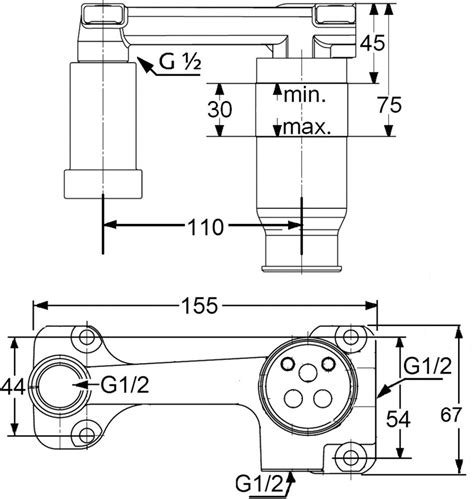 Pre Installation Set For 2 Holes Wall Mounted Concealed Basin Mixer