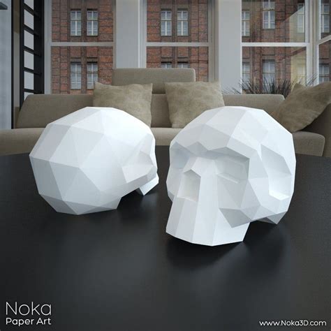 Human Skull 3d Papercraft Model Downloadable Diy Template Etsy