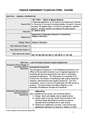 Fillable Online Famu Famu Assessment Planning Form Course Famu Fax