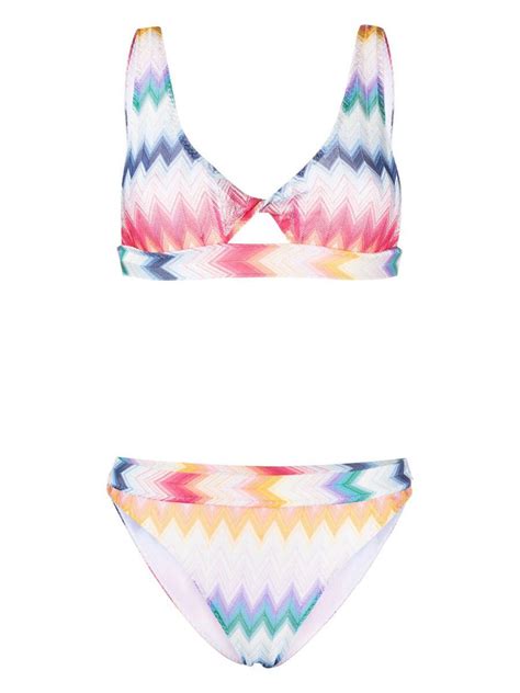 Buy Missoni Triangle Bikini With Zigzag Pattern Multicolour At