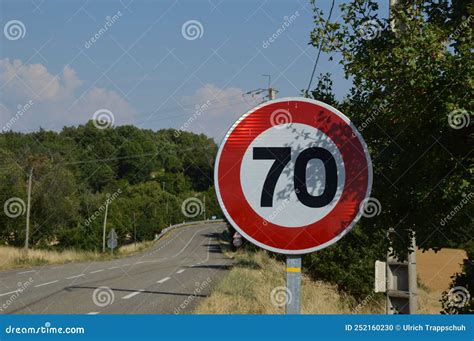 Speed Limit Sign Form France Stock Photo Image Of Rules Street