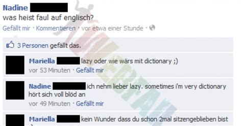 Was Hei T Faul Auf Englisch Facebook Fail Des Tages