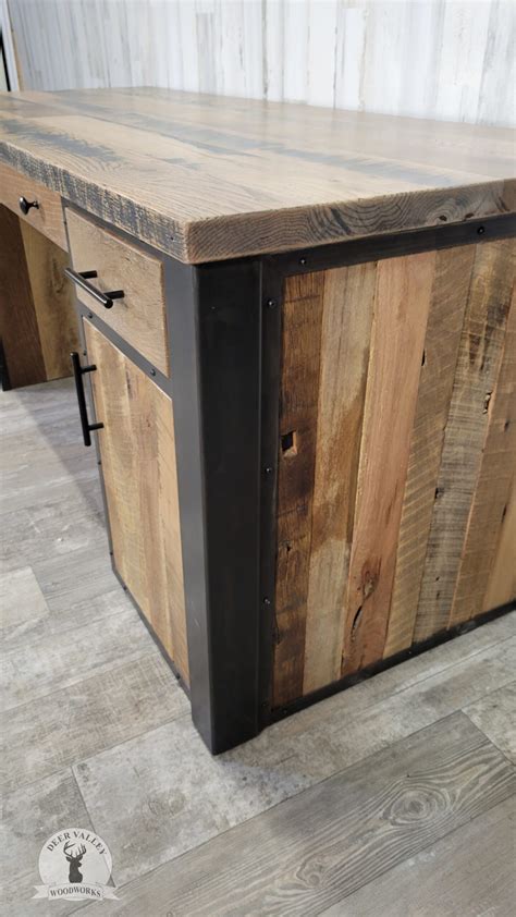 The "Laura" Barnwood Executive Desk With Drawers And CPU Storage | Deer ...