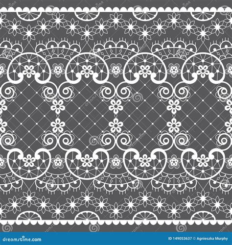 Romantic Lace Seamless Vector Pattern Vintage Wedding Lace Design In