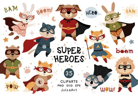 Superhero Svg Animal Superhero Clipart Cute Woodland Animals Etsy