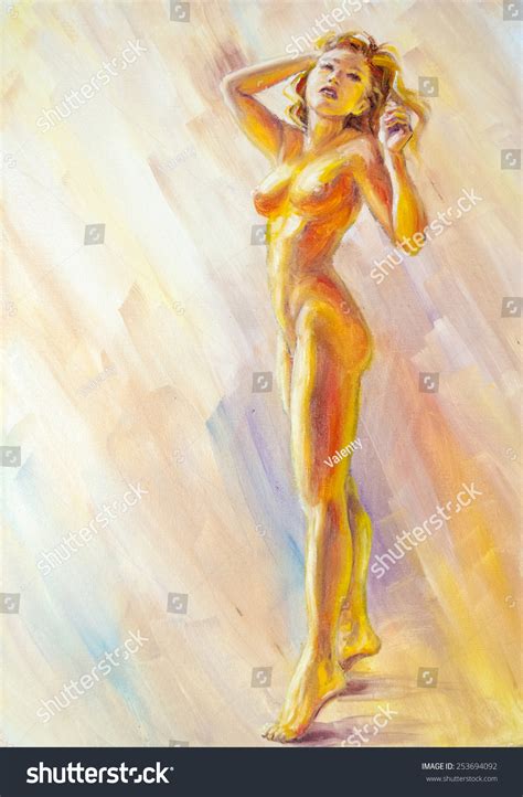 Beautiful Naked Woman Oil Painting Stock Illustration Shutterstock