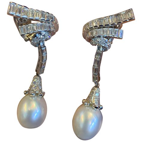 Amber And Pearl Drop Earrings At 1stdibs