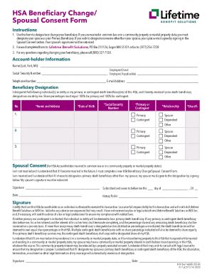 Fillable Online Lbs Hsa Beneficiary Change Spousal Consent Form Fax