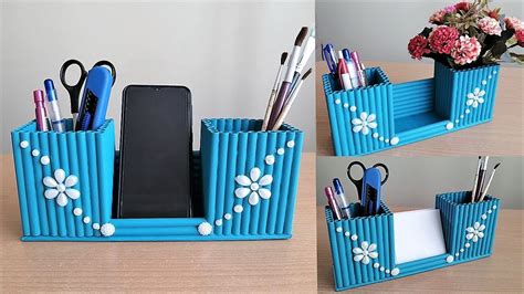 Kağıttan Çok Amaçlı Masaüstü Kalemlik Yapımı Paper Decoratif Pen