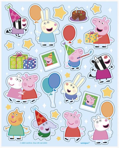 Peppa Pig Stickers for Favors, Peppa Pig Birthday Party, Peppa Pig ...