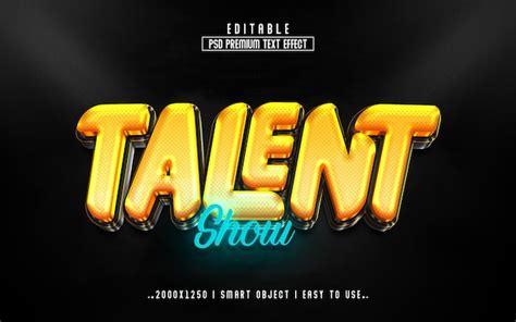 Premium Psd Talent Show 3d Editable Template Text Effect